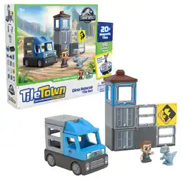 Walmart Tile Town Jurassic World Dino Rescue Magnetic Tiles Magnetic Tile Set, Figures, Car, Ages 3+ offer