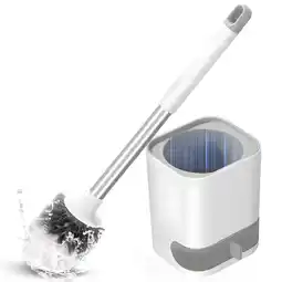 Walmart Fuvuan Toilet Brush and Holder, Nylon Bristles Bathroom Scrubber Cleaner Brush with Holder offer