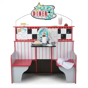 Walmart Melissa & Doug Double-Sided Wooden Star Diner Restaurant Play Space offer