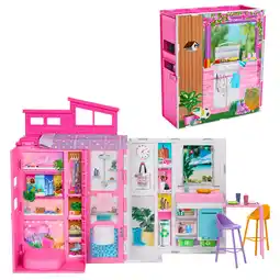 Walmart Barbie Getaway House, Doll House Playset with 4 Play Areas, 2 Chairs, 360-Play & Accessories offer