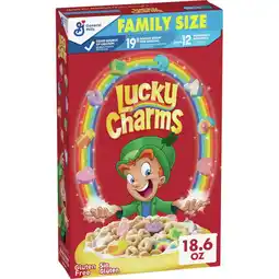 Walmart Lucky Charms Cereal with Marshmallows Limited Edition Jumbo Rainbows, Family Size, 18.6 oz offer