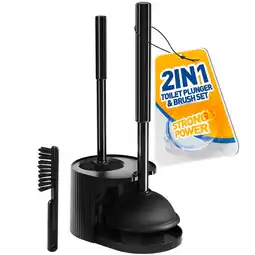 Walmart Propuri 2 in 1 Toilet Plunger and Brush Set, Toilet Bowl Cleaning Combo, Groove Gap Brush, Black offer