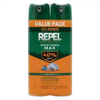 Walmart Repel Insect Repellent Sportsmen Max Formula 40% DEET, 8.125 Ounces, Twin Pack offer