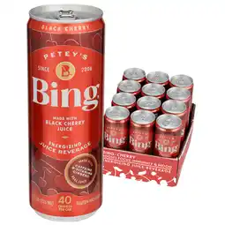 Walmart Bing Beverage Healthy Energy Drinks, Bing Cherry, 12 oz (12 Pack) offer
