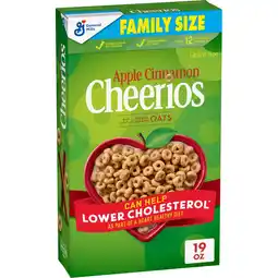 Walmart Apple Cinnamon Cheerios, Heart Healthy Gluten Free Breakfast Cereal, Family Size, 19 oz offer