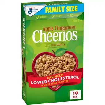 Walmart Apple Cinnamon Cheerios, Heart Healthy Gluten Free Breakfast Cereal, Family Size, 19 oz offer