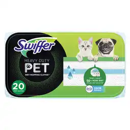Walmart Swiffer Heavy Duty Mop Wet Multi-Surface Cloth Refills for Floor Mopping, Pet with Febreze, 20 Count offer