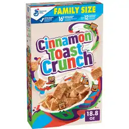 Walmart Cinnamon Toast Crunch Breakfast Cereal, Crispy Cinnamon Cereal, Family Size, 18.8 oz offer