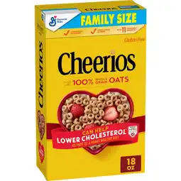 Walmart Cheerios, Heart Healthy Gluten Free Breakfast Cereal, Family Size, 18 oz offer