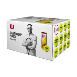 Walmart Wilson Championship Xtra Duty Tennis Ball, 20 Pack of 3 Ball Cans offer