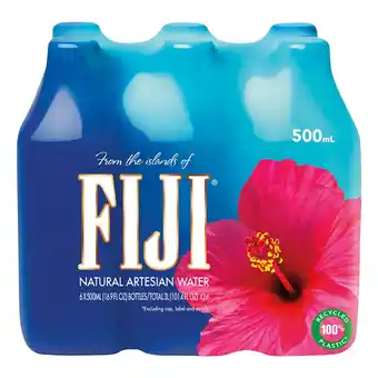 Walmart FIJI Natural Artesian Water, 16.9 fl. oz. (Pack of 6 Bottles) offer