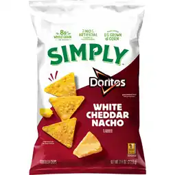 Walmart Simply Doritos Tortilla Chips White Cheddar Nacho Flavored, 7.5 oz Bag offer
