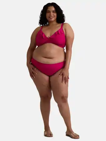 Walmart Time and Tru Women’s and Women’s Plus Ruffle Bikini Top, Sizes S-2X offer