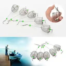 Walmart Opolski 5Pcs Fishing Holder Baskets Stainless Steel Fish Lure Cage Trap Bait Feeder offer
