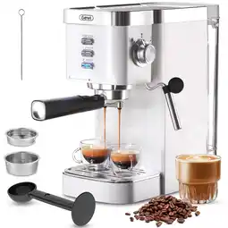 Walmart Gevi 20 Bar Automatic 40-Cup White Espresso Machine with Milk Frother Wand offer
