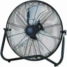 Walmart Mainstays 20 3-Speed High Velocity Tiltable Black Steel Floor Fan offer