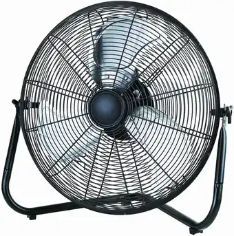 Walmart Mainstays 20 3-Speed High Velocity Tiltable Black Steel Floor Fan offer