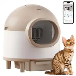 Walmart CATLK Large Self-Cleaning Cat Litter Box with Accessories, Brown offer