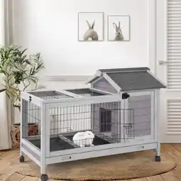 Walmart MEDEHOO Rabbit Hutch Indoor Outdoor Rabbit Cage Bunny Cage with Run,No Leak Pull Out Tray,Wire Fence offer