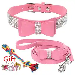 Walmart Leather Dog Collar Rhinestones Bling Diamonds for Small Medium Large Dogs Pet Cat offer
