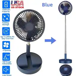 Walmart Jllom 4-Speed Telescopic Table Floor Fan Blue offer