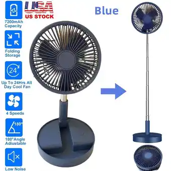 Walmart Jllom 4-Speed Telescopic Table Floor Fan Blue offer