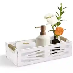 Walmart Sequpr Wooden Rectangle Shape Bathroom Decor Box Toilet Paper Holder offer