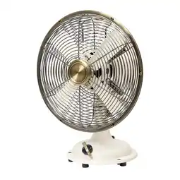 Walmart Better Homes & Gardens Retro 8 3-Speed Metal White Oscillating New Tabletop Fan offer