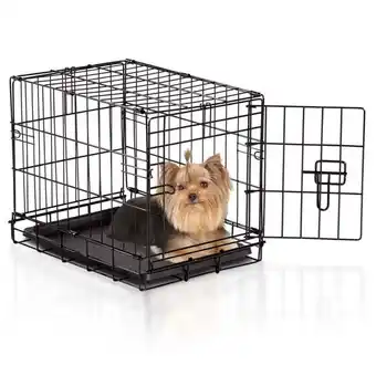 Walmart Easy Crate Single Door Metal Dog Crate Black, XS offer