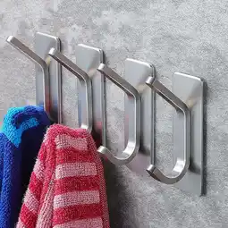 Walmart Adhesive Towel Hooks, Stainless Steel, Heavy Duty, 4-Pack offer