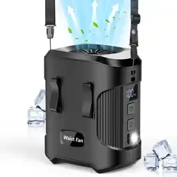 Walmart Jazmm Portable Waist Fan, 3-Speed Rechargeable Clip-On Fan with LED Display and Flashlight offer