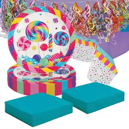 Walmart 100 Pieces Candy World Party Disposable Tableware Kit For 48 Guests offer