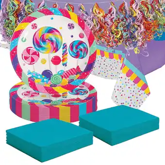 Walmart 100 Pieces Candy World Party Disposable Tableware Kit For 48 Guests offer