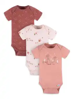 Walmart Gerber Baby Girl Short Sleeve Bodysuits, 3-Pack, Sizes Preemie - 12 Months offer