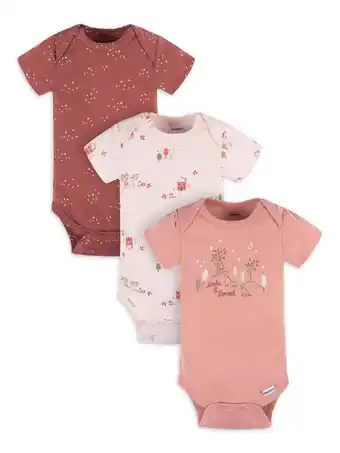 Walmart Gerber Baby Girl Short Sleeve Bodysuits, 3-Pack, Sizes Preemie - 12 Months offer