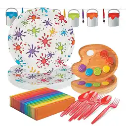 Walmart 129 Pieces Little Artist Party Disposable Tableware Kit For 24 Guests offer