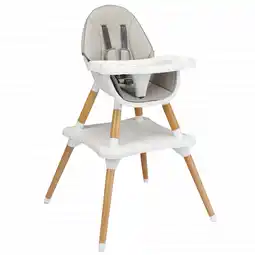 Walmart Costway 5-in-1 Baby High Chair Infant Wooden Convertible Chair w/ 5-Point Seat Belt Grey offer