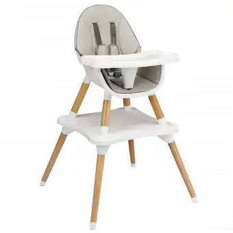 Walmart Costway 5-in-1 Baby High Chair Infant Wooden Convertible Chair w/ 5-Point Seat Belt Grey offer