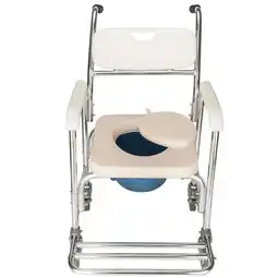Walmart Zimtown Shower Chair/ bedside Commode / casters and Padded Seat, Commode Pail and Cover White offer