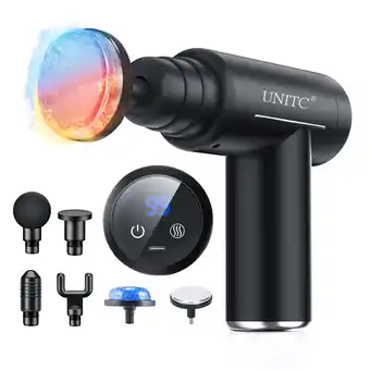 Walmart Unitc Mini Massage Gun with Heat&Cold, Deep Tissue Messager with 6 Heads, Gifts offer