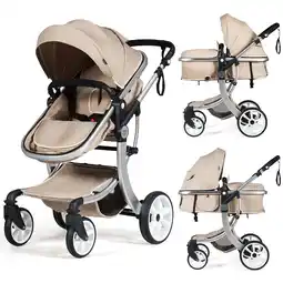 Walmart Babyjoy High Landscape Stroller 2-in-1 Foldable for Infant with Reversible Seat Beige offer