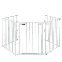 Walmart Costway Fireplace Fence Safety Fence Hearth Gate BBQ Metal Fire Gate Pet White offer