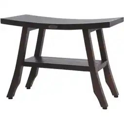 Walmart Contemporary Teak Shower Bench with Shelf in Brown offer