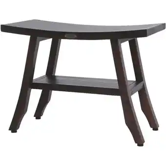 Walmart Contemporary Teak Shower Bench with Shelf in Brown offer