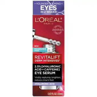 Walmart L'Oreal Paris Revitalift Caffeine Eye Serum, Replumps, 0.67 fl oz offer