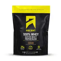 Walmart Ascent Native Fuel Whey Protein Isolate Powder, Chocolate, 1 lb offer