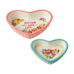 Walmart The Pioneer Woman 2-Piece Heart Shaped Ceramic Dish offer