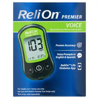 Walmart ReliOn Premier VOICE Blood Glucose Monitoring System offer