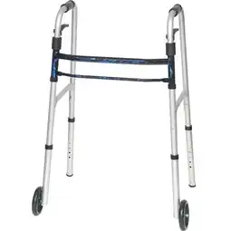 Walmart Roscoe Medical 350 lb Aluminum Adult Trigger with Wheels Walker - Blue - Case of 4 offer