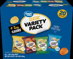 Walmart Great Value Classic Mix Variety Pack 20 Count 1 oz bags offer